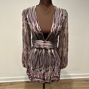 Express Zebra Print Top with Pink and Black Accents